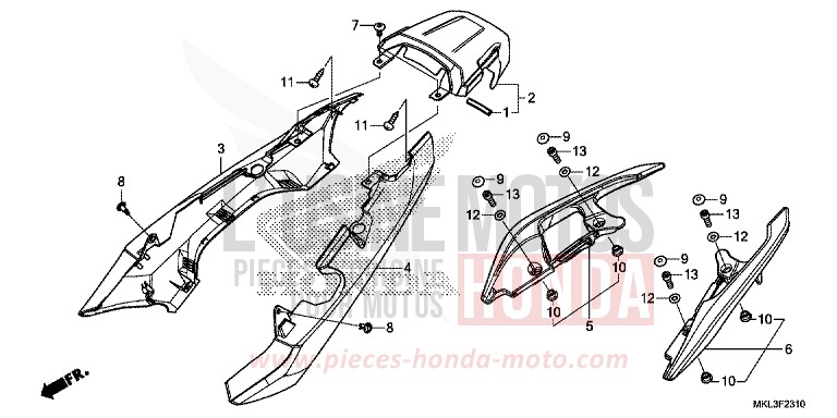 MOULURE DE SIEGE von NC750X DCT GRAPHITE BLACK (NHB01) von 2020